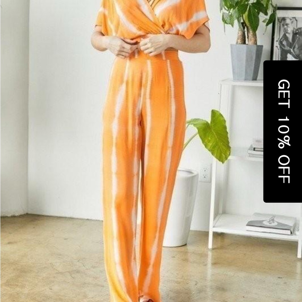Orange Tie-Dye Jumpsuit